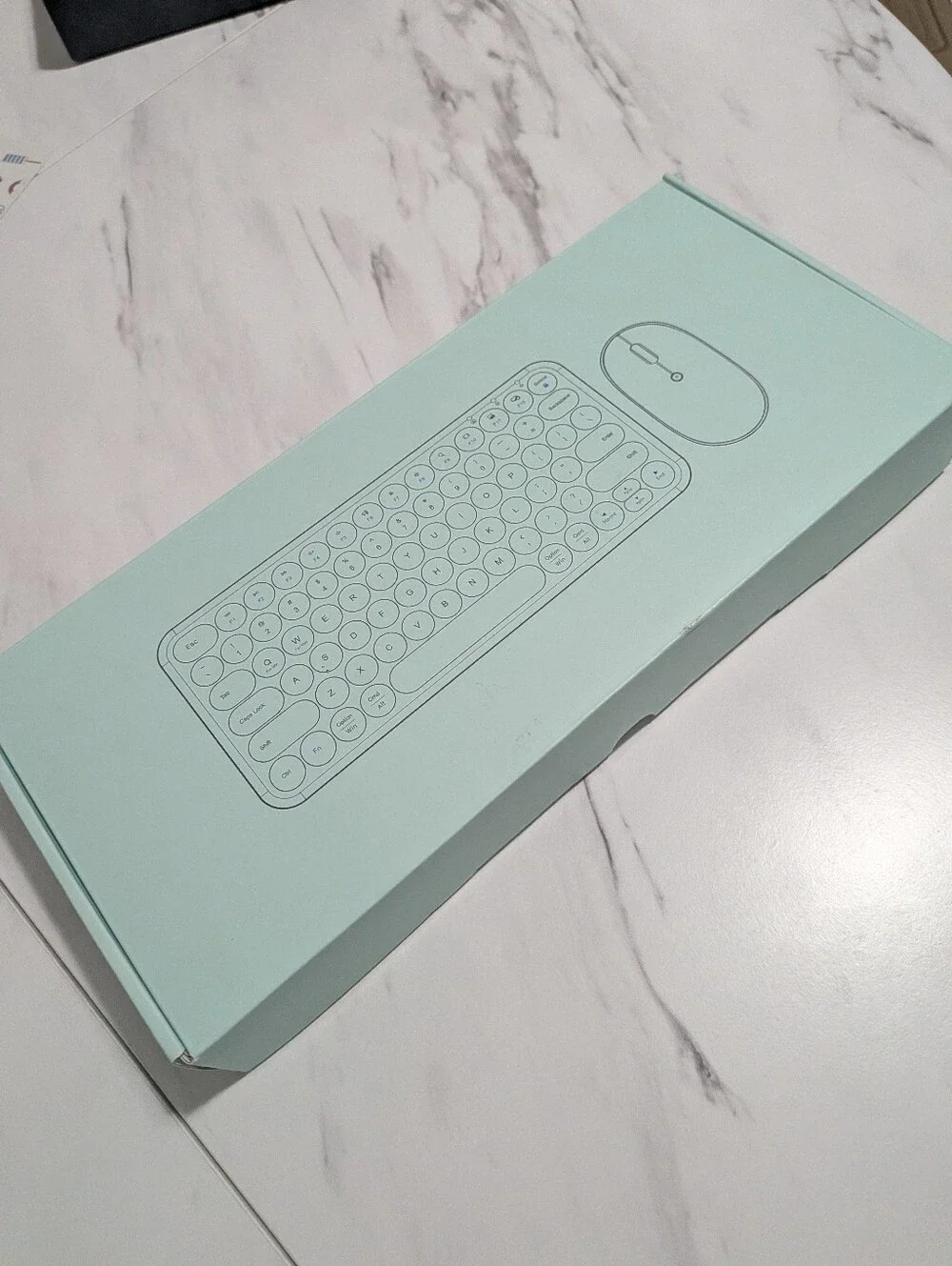 Wireless Keyboard Mouse Combo, mini Quiet Keyboard (Green White)